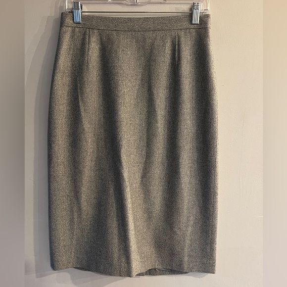 OSCAR by OSCAR DE LA RENTA Women’s Gray 100% Wool Knee Length Skirt Size 10 - Picture 1 of 5